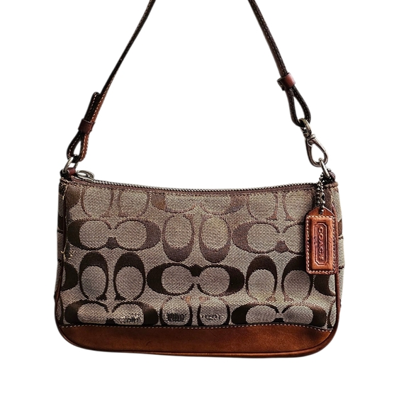 Coach Y2K Signature Tan Leather Demi Mini Shoulder Bag Baguette - Picture 3 of 9